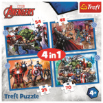 TREFL Puzzle Stateční Avengers 4v1 (35,48,54,70 dílků) 143126