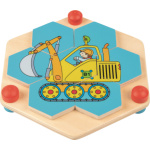 GOKI Puzzle hexagon Stavební stroje 145088