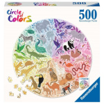RAVENSBURGER Kulaté puzzle Kruh barev: Zvířata 500 dílků 145950