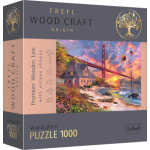 TREFL Wood Craft Origin puzzle Západ slunce nad Golden Gate 1000 dílků 147849