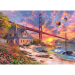 TREFL Wood Craft Origin puzzle Západ slunce nad Golden Gate 1000 dílků 147849