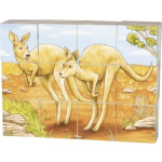 GOKI Dřevěné kostky Australská zvířátka, 12 kostek 149153