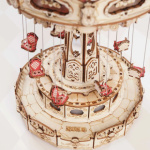 ROBOTIME Rokr Svítící 3D dřevěné puzzle Hrací skříňka: Řetízkový kolotoč 289 dílků 150795