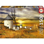 EDUCA Puzzle Západ slunce ve Španělsku: Větrné mlýny, Consuegra 1500 dílků 152228