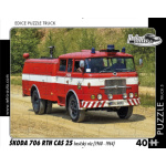 RETRO-AUTA Puzzle TRUCK č.5 Škoda 706 RTH CAS 25 hasičský vůz (1960-1964) 40 dílků 153826