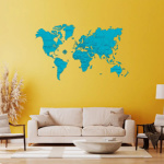 WOODEN CITY Dřevěná mapa světa velikost XL (120x80cm) modrá 157273