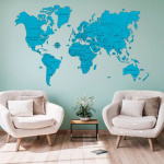 WOODEN CITY Dřevěná mapa světa velikost XL (120x80cm) modrá 157273