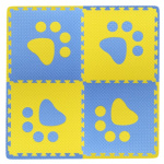 Pěnový BABY koberec s okraji - modrá,žlutá 6585