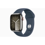 Apple Watch S9 Cell/45mm/Silver/Sport Band/Storm Blue/-M/L, MRMP3QC/A