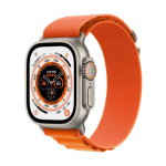 Apple Watch Ultra/49mm/Titan/Sport Band/Orange Alpine, MQFL3CS/A
