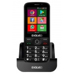 EVOLVEO EasyPhone AD, chytrý mobilní telefon pro seniory s nabíjecím stojánkem (černá barva), EP-900-ADB