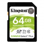 Kingston Canvas Select Plus U1/SDXC/64GB/100MBps/UHS-I U1 / Class 10, SDS2/64GB