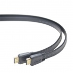 PremiumCord HDMI High Speed + Ethernet plochý kabel, zlacené konektory, 5m, kphdmep5