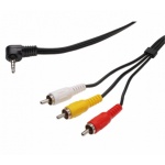 PremiumCord Video + Audio kabel, stereo 3.5mm 4 pinový - 3x CINCH RCA stíněný, M/M, 1,5m, kjack4cin