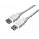 PremiumCord Prodlužovací kabel USB 3.0 Super-speed 5Gbps A-A, MF, 9pin, 1m bílá, ku3paa1w