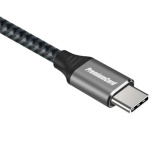PremiumCord Kabel USB-C M/M, 100W 20V/5A 480Mbps bavlněný oplet, 1,5m, ku31cw15