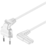PremiumCord Kabel síťový 230V k magnetofonu se zahnutými konektory 3m bílý, kpspm3-90w