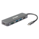 D-Link 6-in-1 USB-C Hub with HDMI/Card Reader/Power Delivery, DUB-2327