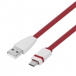 TB Touch USB-C/USB-A plochý kabel, 1m, červený, AKTBXKUCFBAW10M