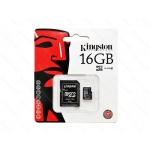 Paměťová karta Kingston microSDHC 16GB class 10 UHS-I U1 s adaptérem