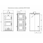 Krbová kamna s troubou a výměníkem PRITY FG W20 černá, 165