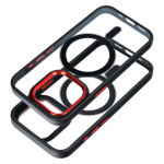 Color Edge Mag Cover case compatible with MagSafe for IPHONE 15 PRO black red 593898