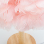Table lamp bedside feather Art Deco rose pink CBDPH 599214