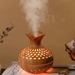 Colorful flame aromatherapy machine / humidifier / diffuser Art Deco model SX-E342 wood color 600578