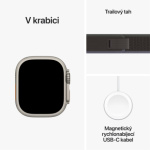 Apple Watch Ultra 2 49mm titanové pouzdro s černo-modrým trailovým tahem - S/M MRF53CS/A
