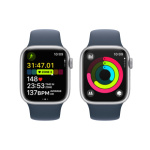 Apple Watch Series 9 41mm Cellular Stříbrný hliník s ledově modrým sportovním řemínkem - M/L MRHW3QC/A