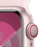 Apple Watch Series 9 41mm Cellular Růžový hliník se světle růžovým sportovním řemínkem - S/M MRHY3QC/A