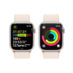 Apple Watch Series 9 45mm Cellular Hvězdně bílý hliník s hvězdně bílým provlékacím sportovním řemínkem MRMA3QC/A